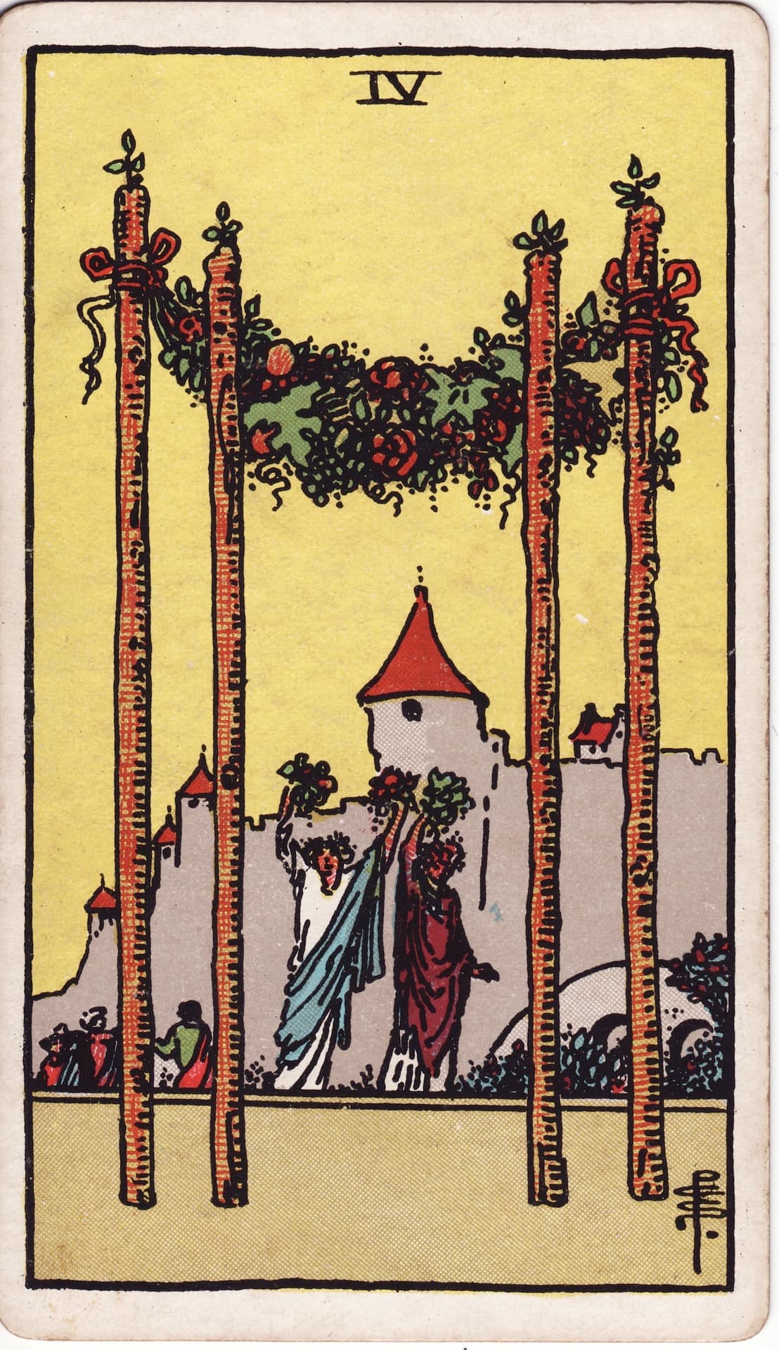 완드 4(Four of Wands) 타로카드