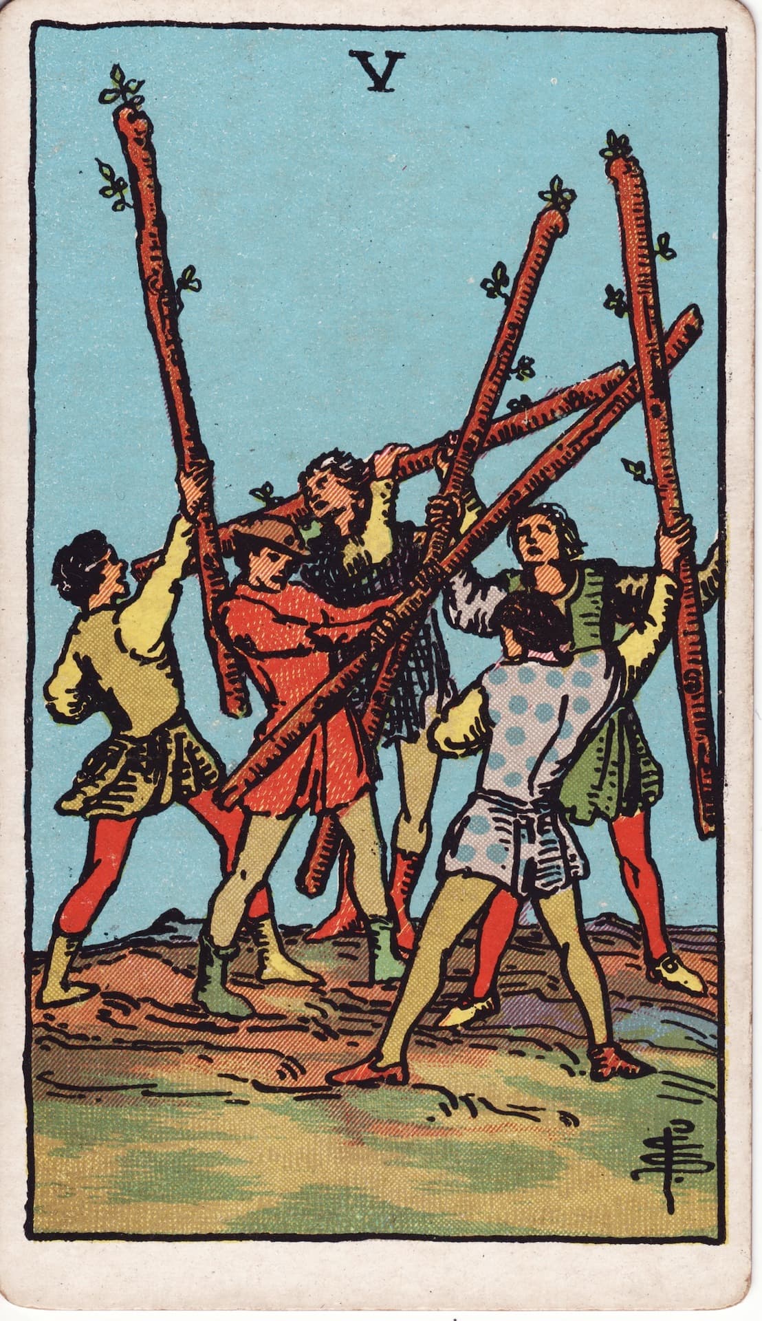 완드 5(Five of Wands) 타로카드