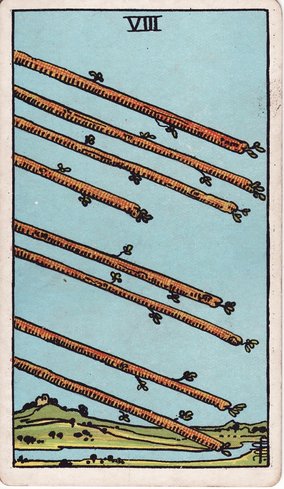 완드 8(Eight of Wands) 타로카드