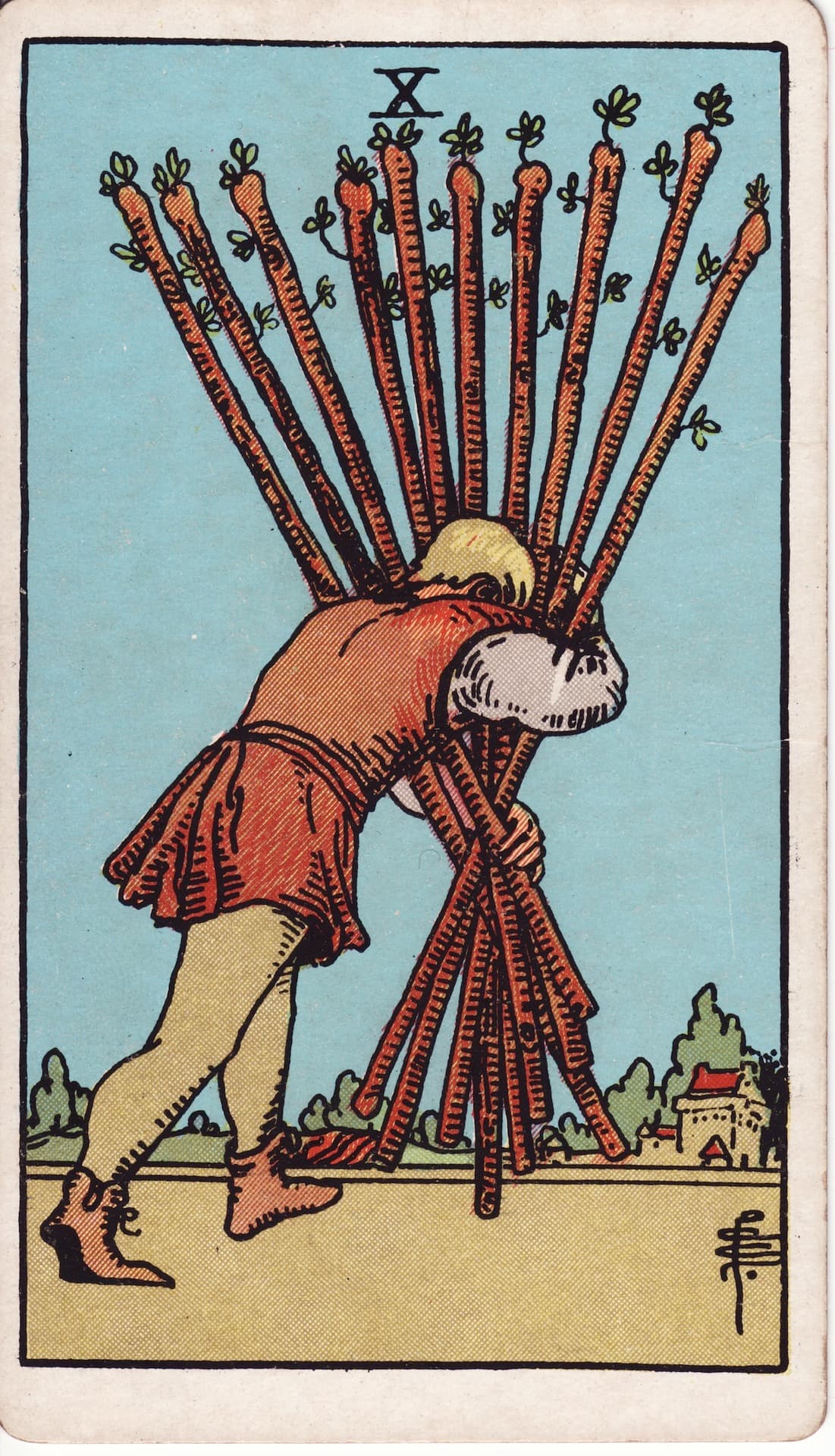 완드 10(Ten of Wands) 타로카드