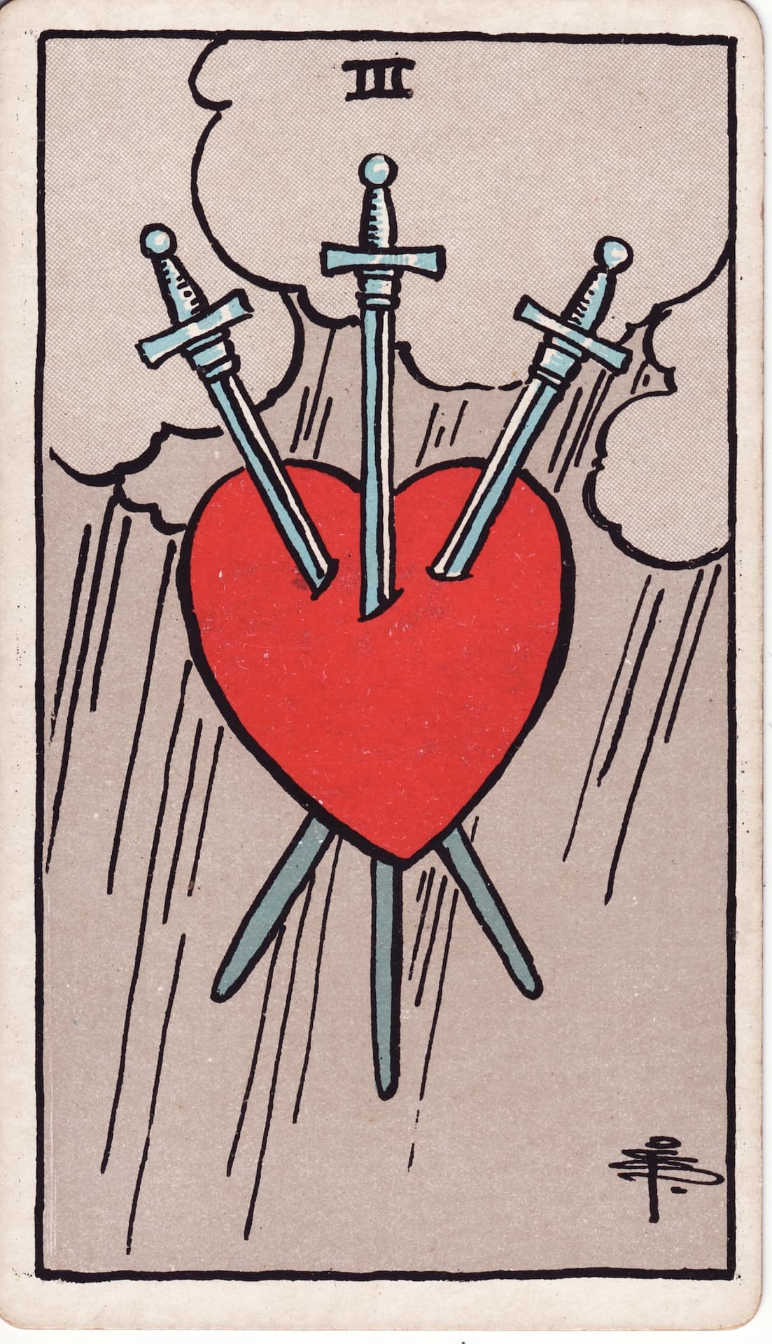소드 3(Three of Swords) 타로카드