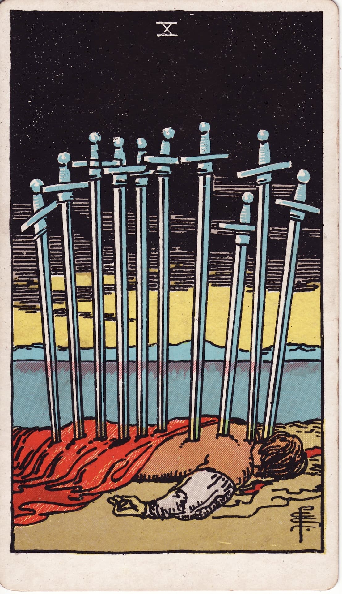 소드 10(Ten of Swords) 타로카드