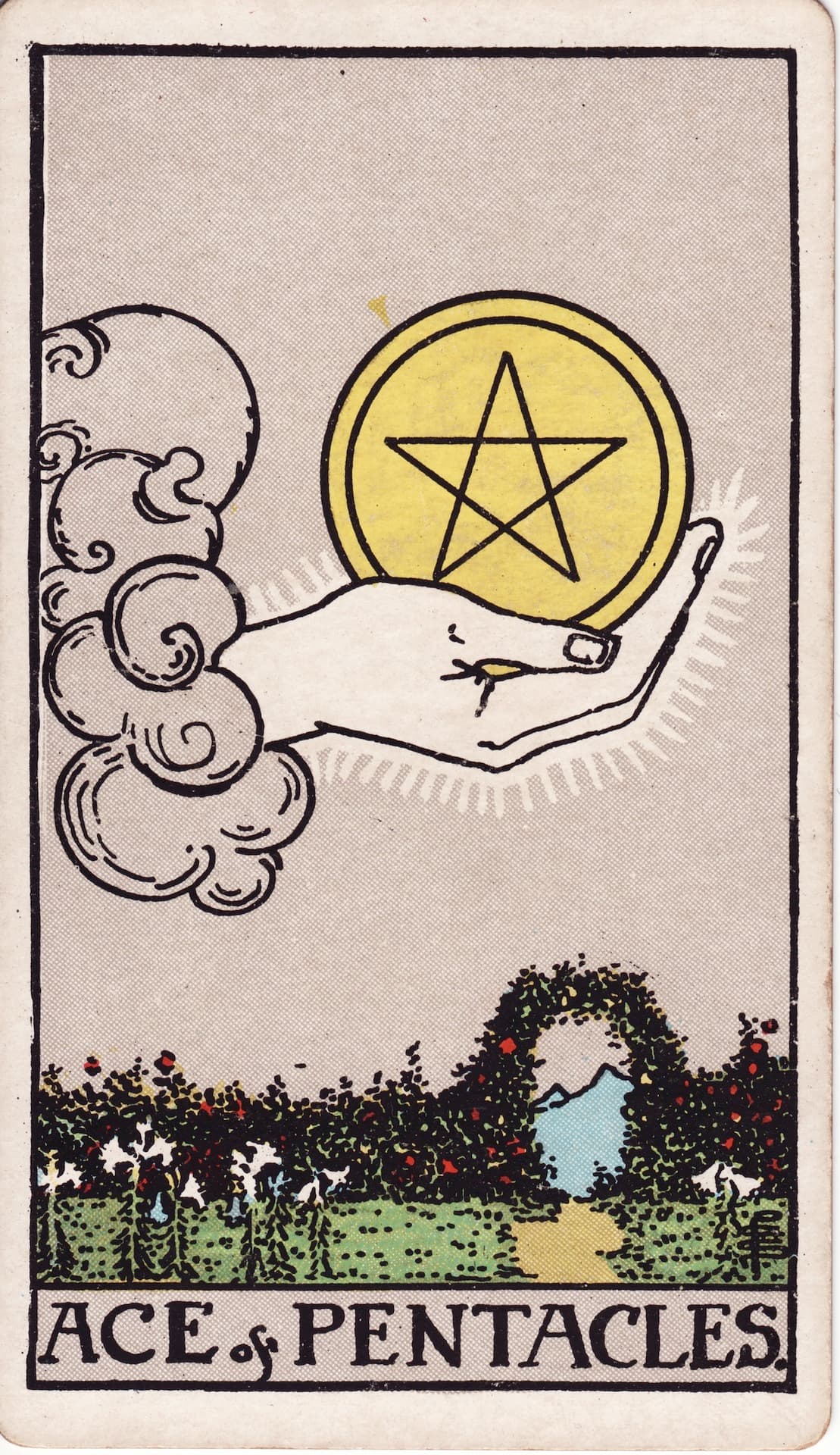 펜타클 에이스(Ace of Pentacles) 타로카드