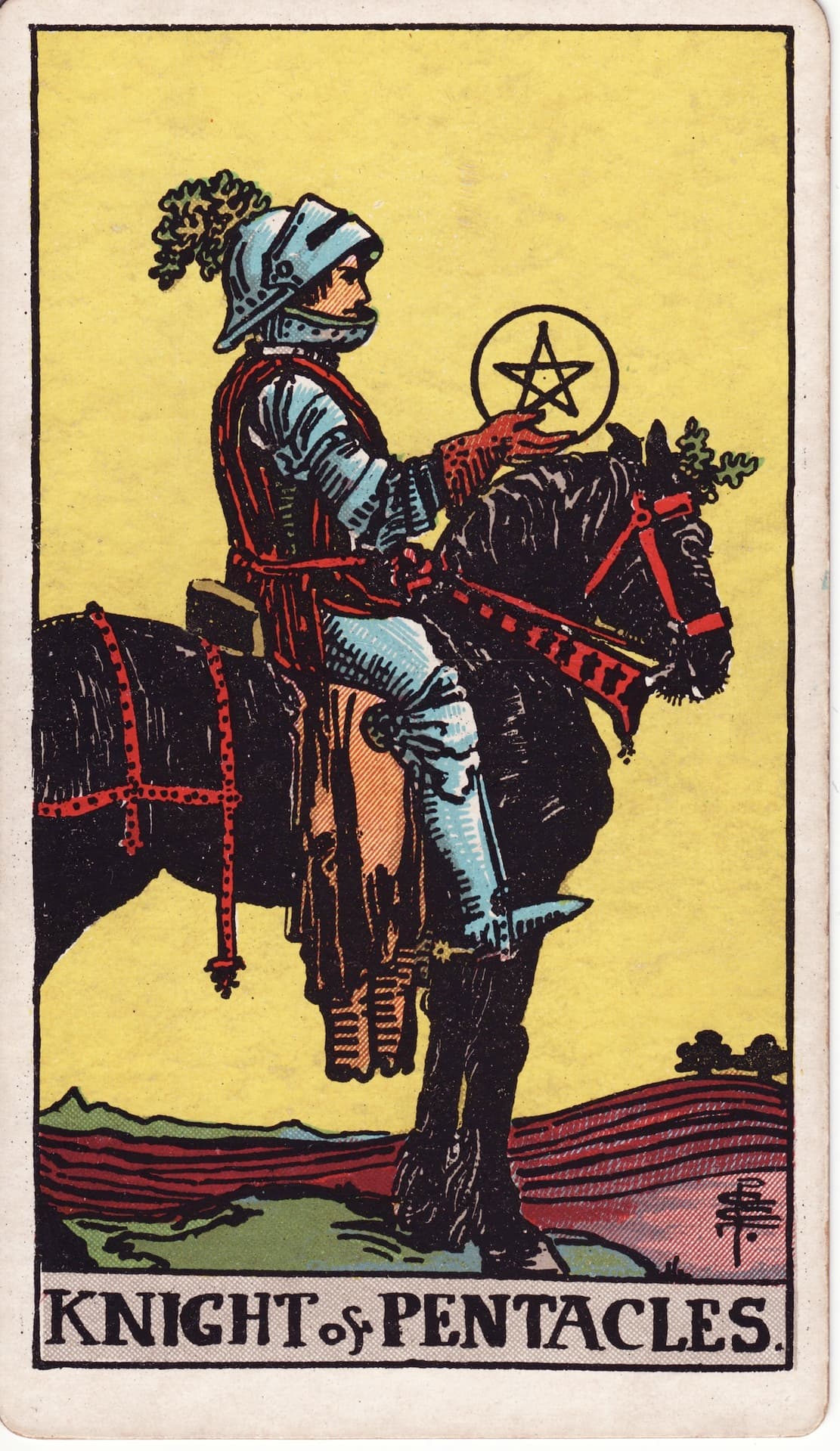 펜타클 나이트(Knight of Pentacles) 타로카드