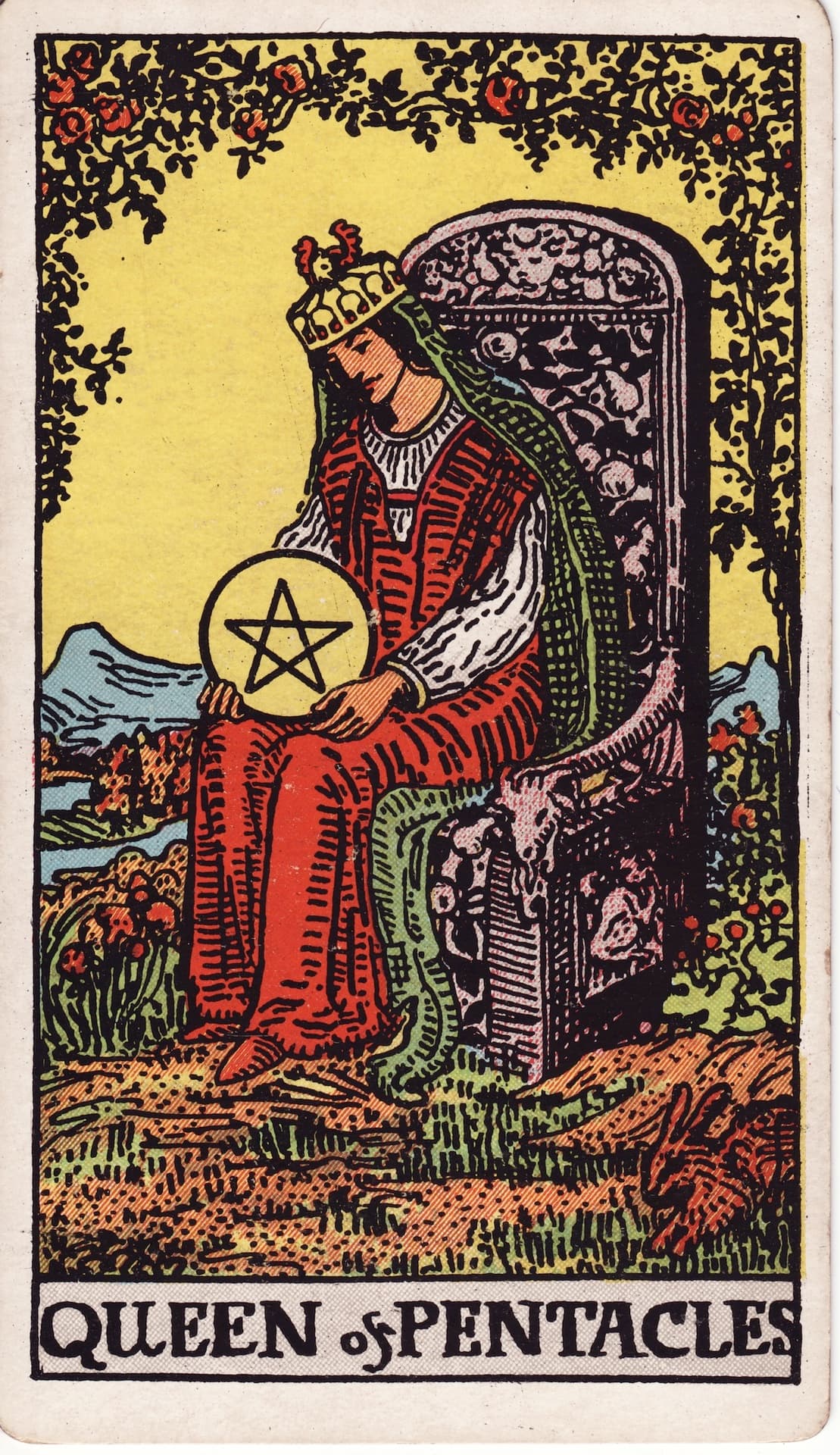 펜타클 퀸(Queen of Pentacles) 타로카드